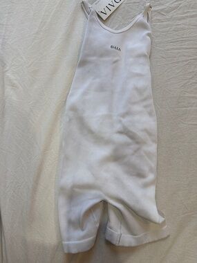 DAIA White Ribbed jumpsuit